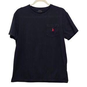 Polo Ralph Lauren Mens Black Classic Fit T Shirt Red Pony Logo Size S Preppy